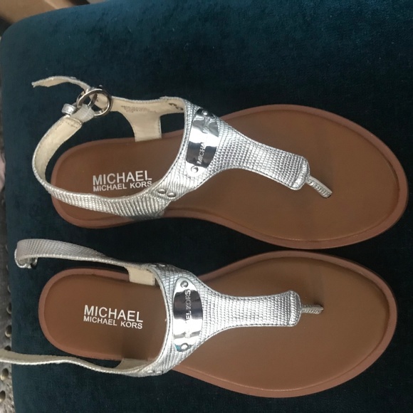 Michael Kors | Shoes | Womens Michael Kors Silver Sandals | Poshmark